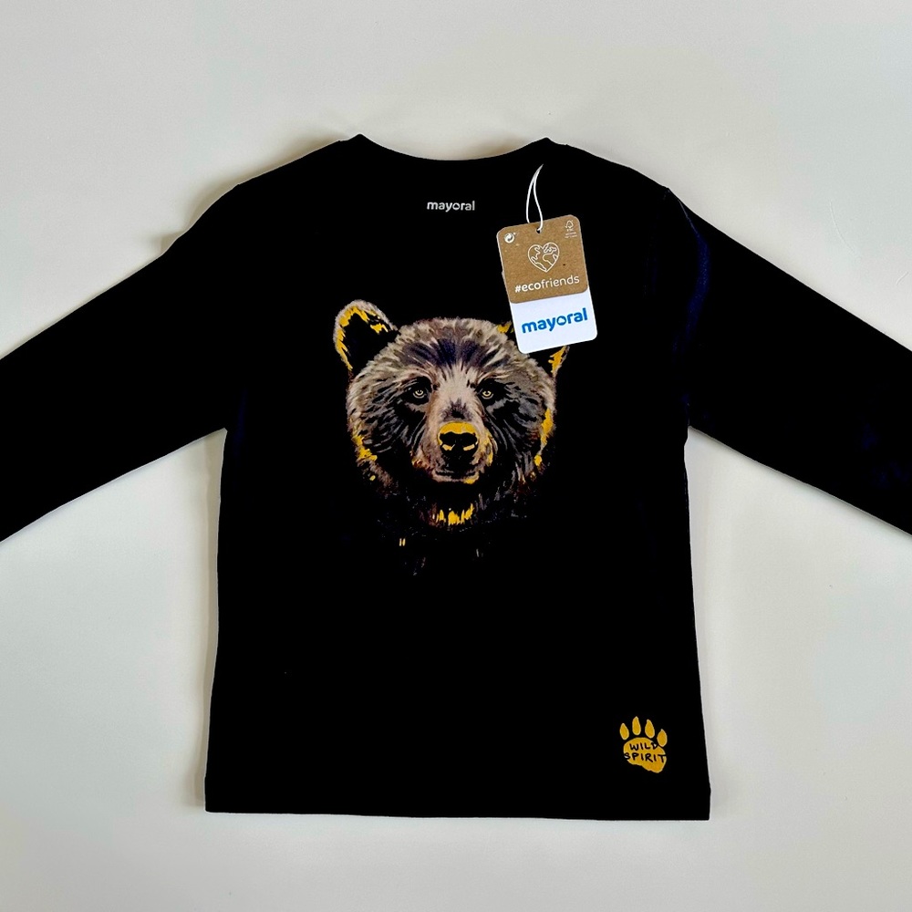 Mayoral bear graphic long sleeve tee size 5